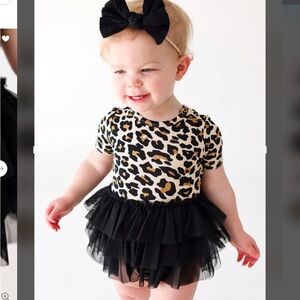 Posh Peanut Leopard Print Bodysuit with Black Tutu